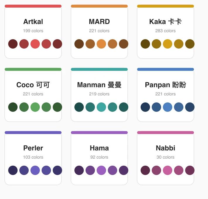 Perler, Hama and Artkal bead brands side by side
