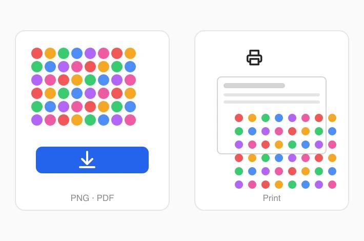 Printable fuse bead pattern grid with color codes
