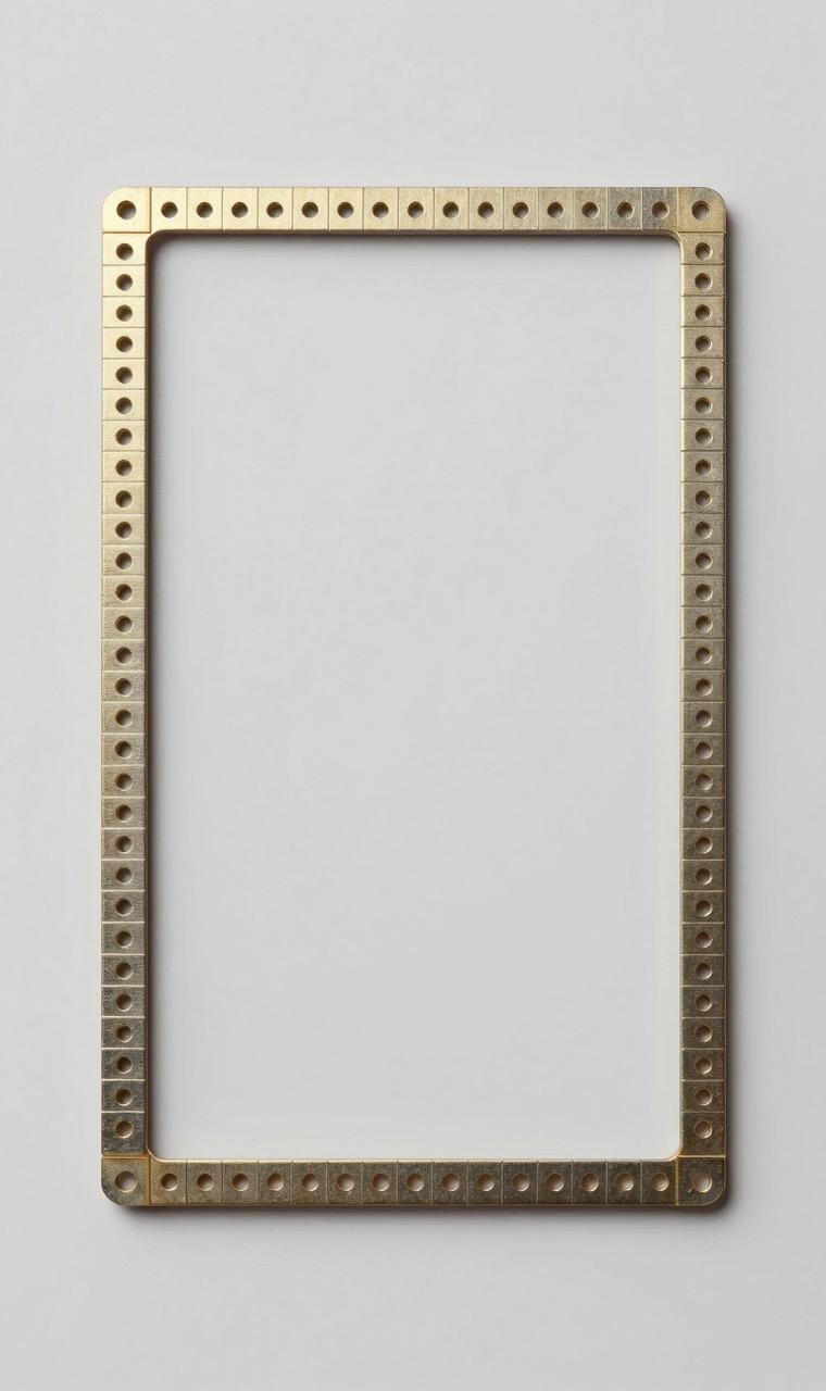 A bead border built on connected pegboards, center empty