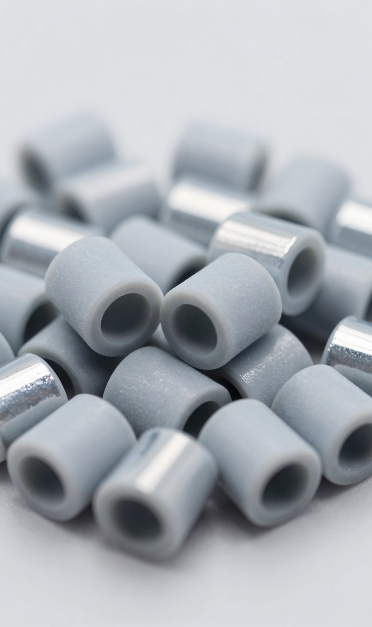 Macro close-up of fuse beads showing matte and glossy surface texture