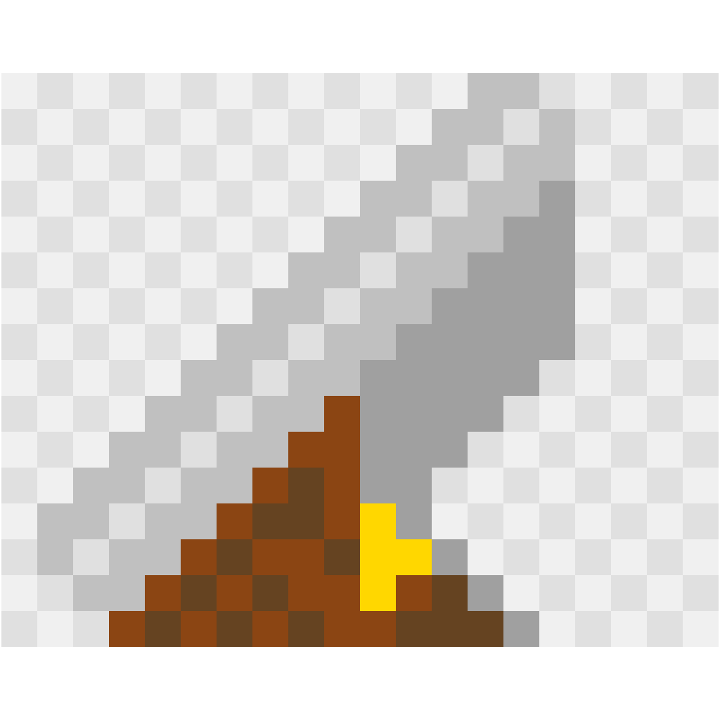 3D Pixel Sword 3D Patterns perler bead pattern 20×16