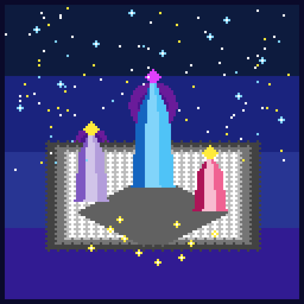 Isometric Crystal Garden — 3D Patterns perler bead pattern (128×128)