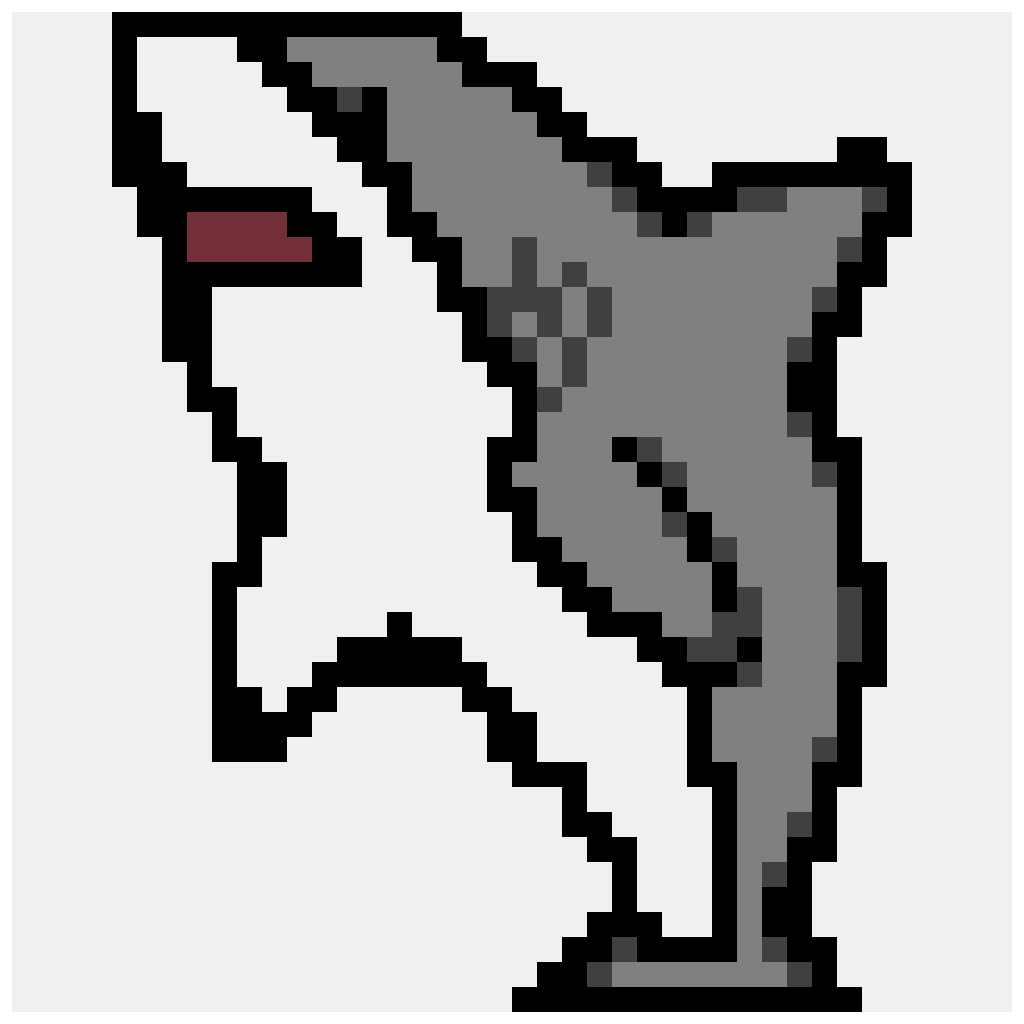 Shark — Animals perler bead pattern (40×40)