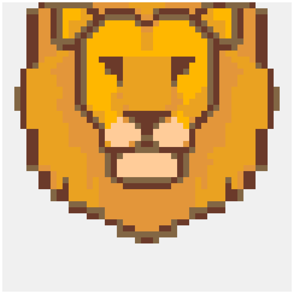 Lion — Animals perler bead pattern (48×48)