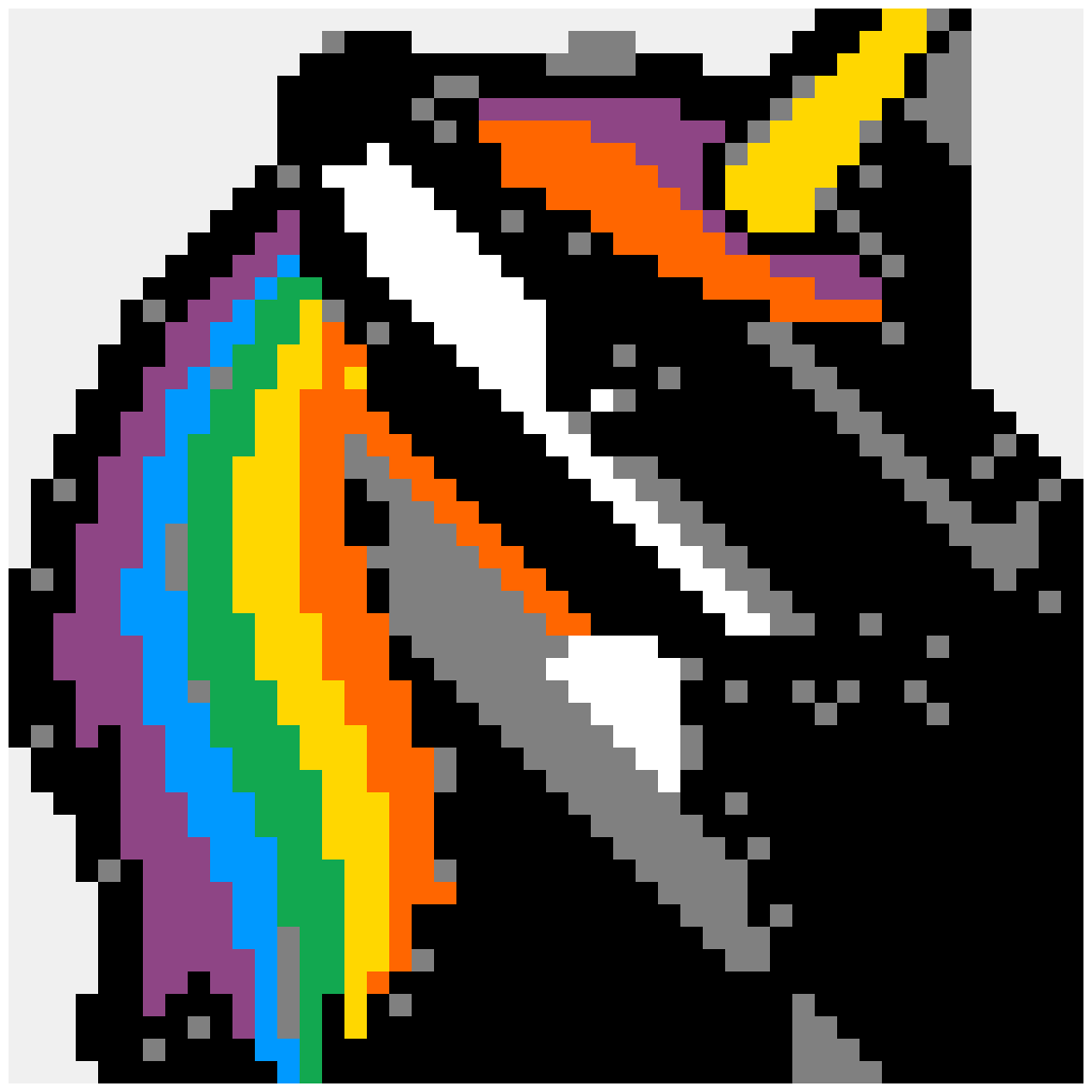 Unicorn — Animals perler bead pattern (48×48)