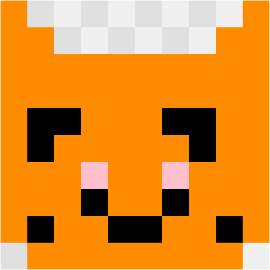 Cat Face Animals perler bead pattern 10×10
