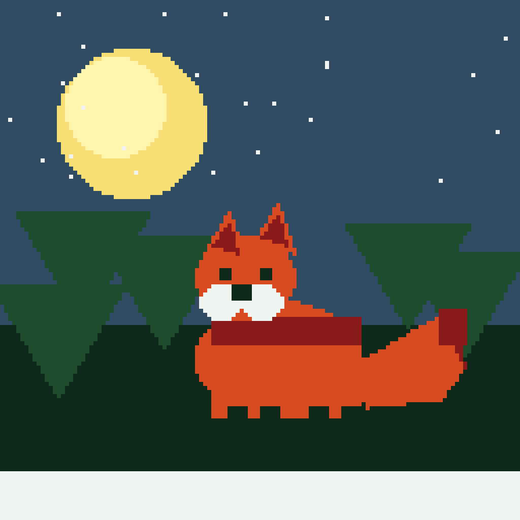 Crimson Fox in Forest — Animals perler bead pattern (128×128)