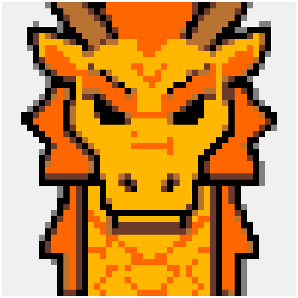ドラゴン — 動物 ビーズ図案(48×48)