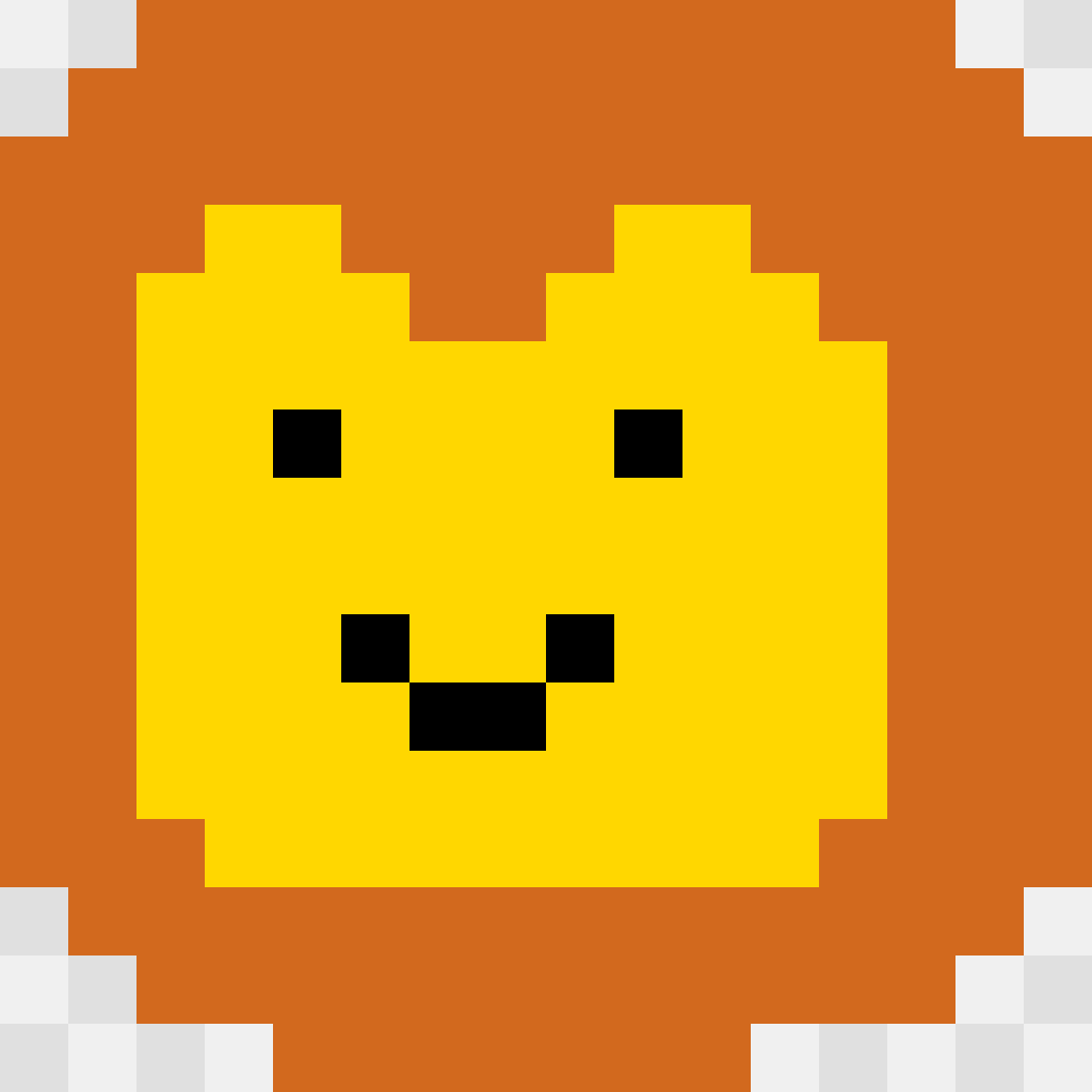 Lion Animals perler bead pattern 16×16