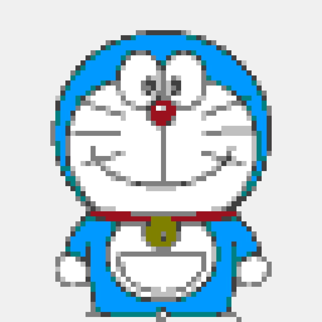 Doraemon — Anime & Manga perler bead pattern (64×64)