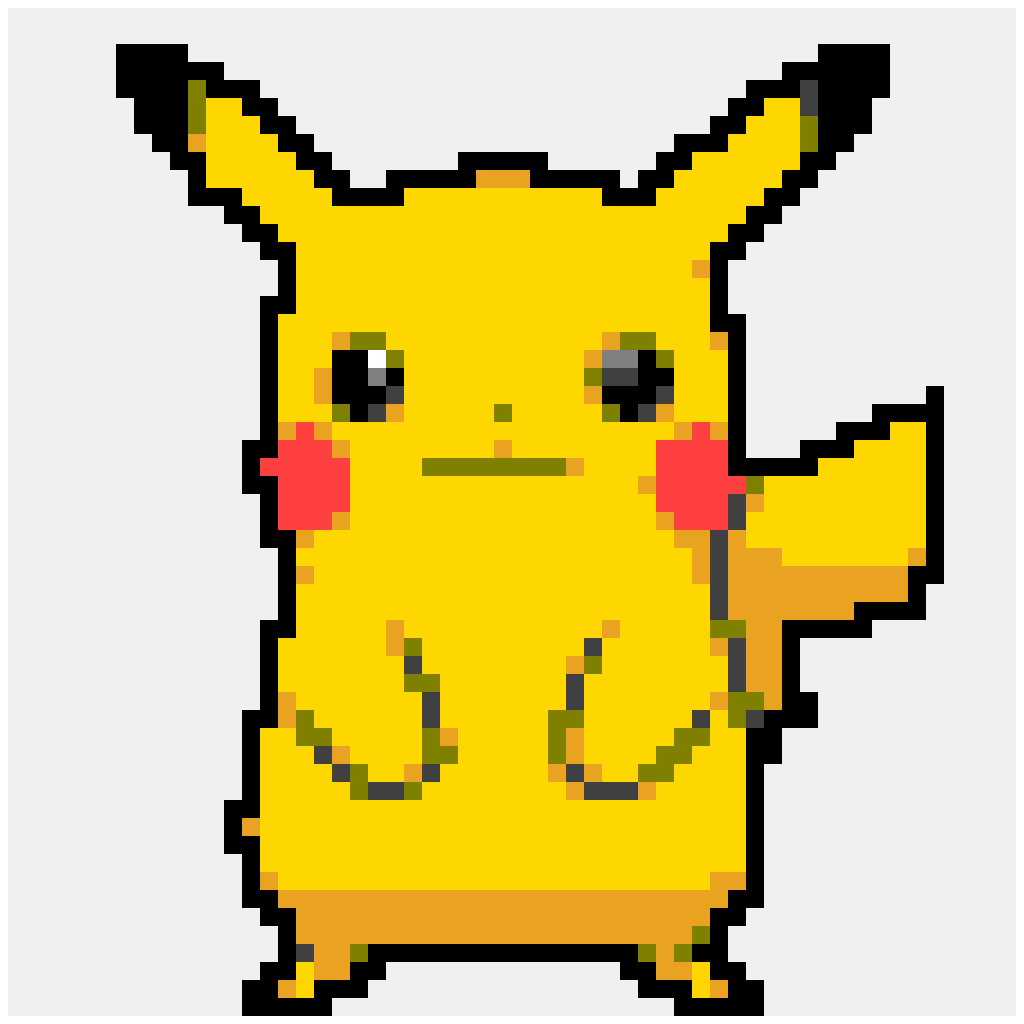 Pikachu — Anime & Manga perler bead pattern (56×56)