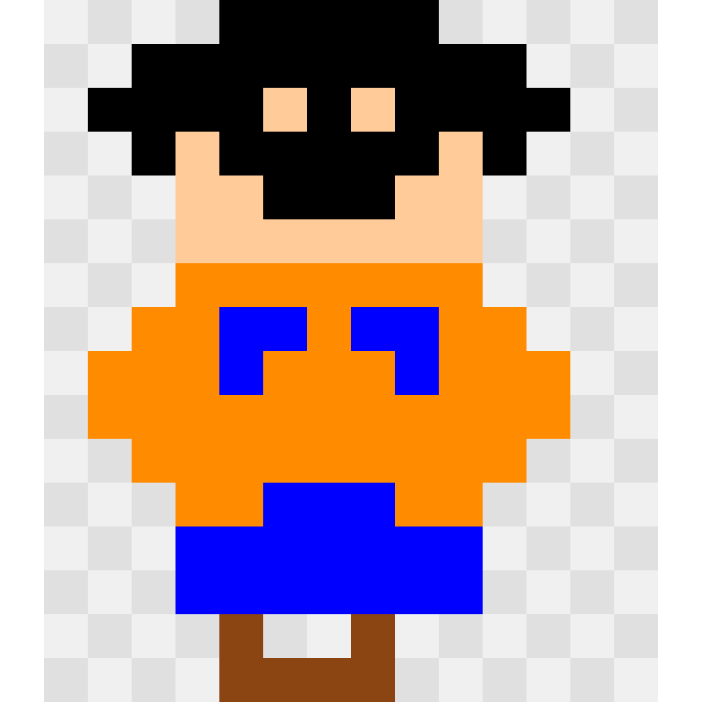 Goku (Dragon Ball) Anime & Manga perler bead pattern 14×16