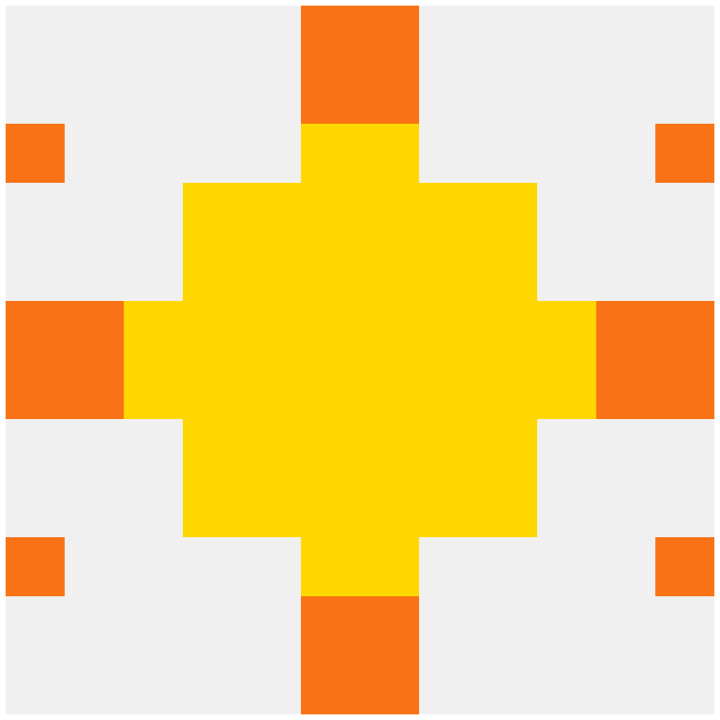Sol de verano — patrón de cuentas de Fichas de calendario (24×24)