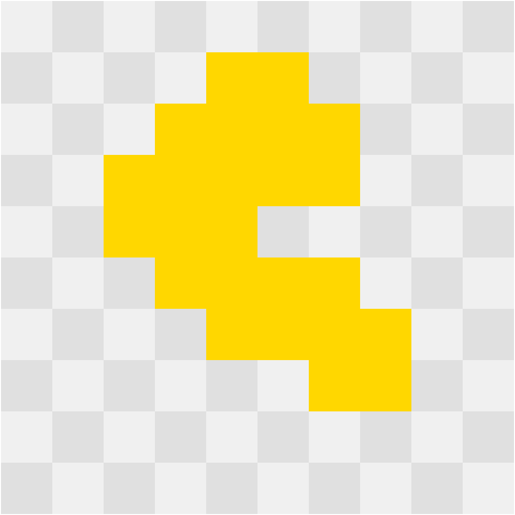Crescent Moon Easy Patterns perler bead pattern 10×10