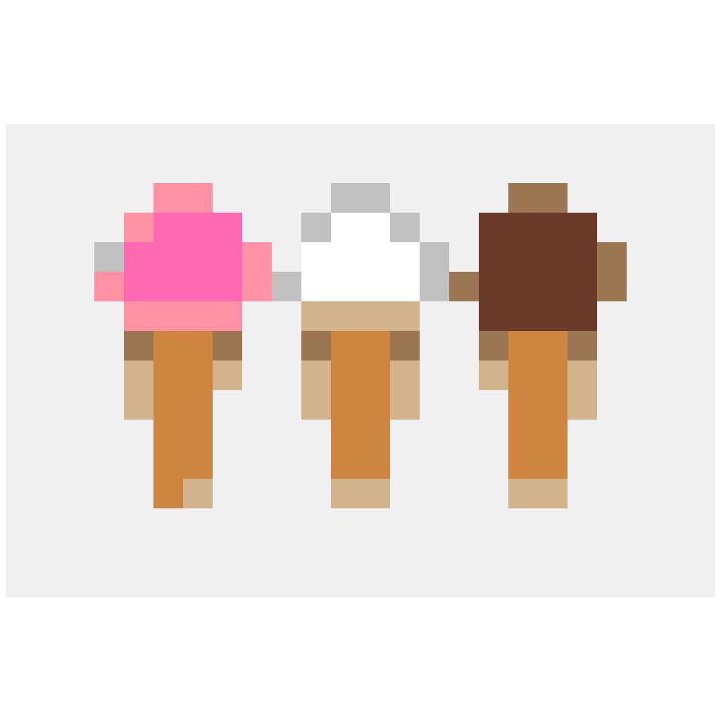 Trio de glaces — motif de perles Modèles faciles (24×16)