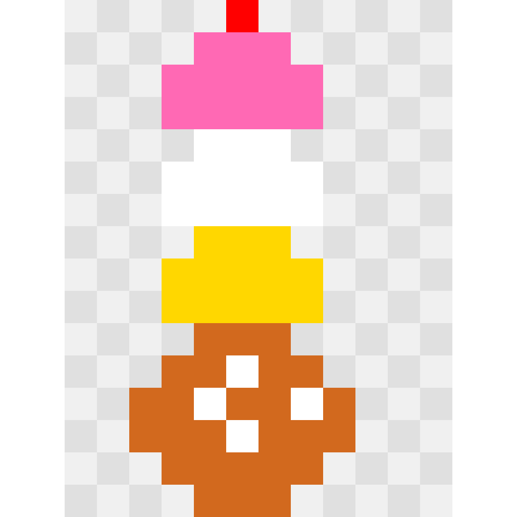 Ice Cream Cone Easy Patterns perler bead pattern 8×12
