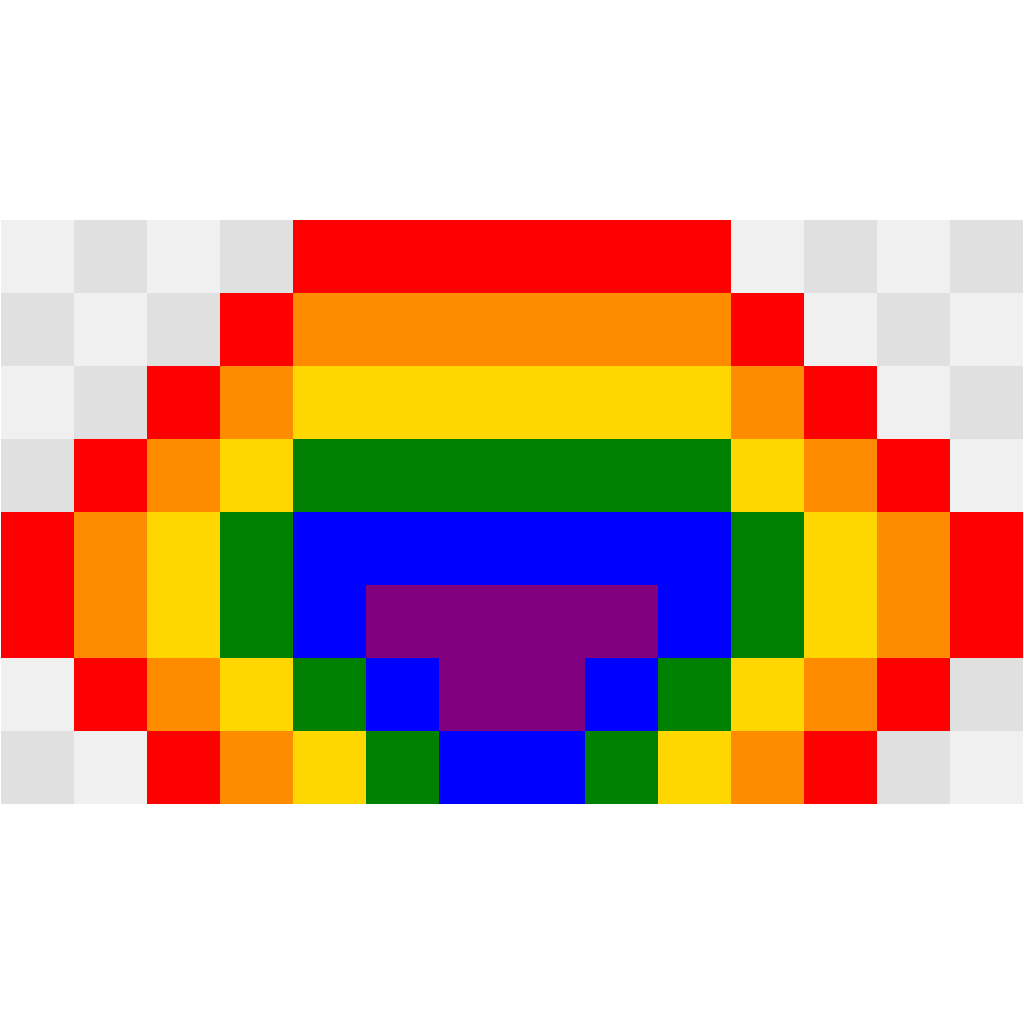 Rainbow Easy Patterns perler bead pattern 14×8