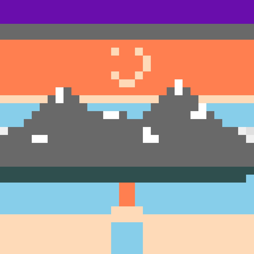 Sunset Mountain Range Easy Patterns perler bead pattern 128×128