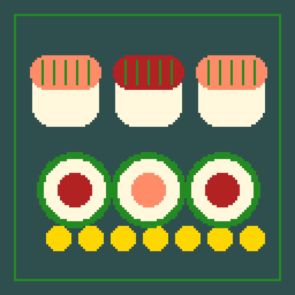 Deluxe Sushi Platter — Food & Drinks perler bead pattern (128×128)