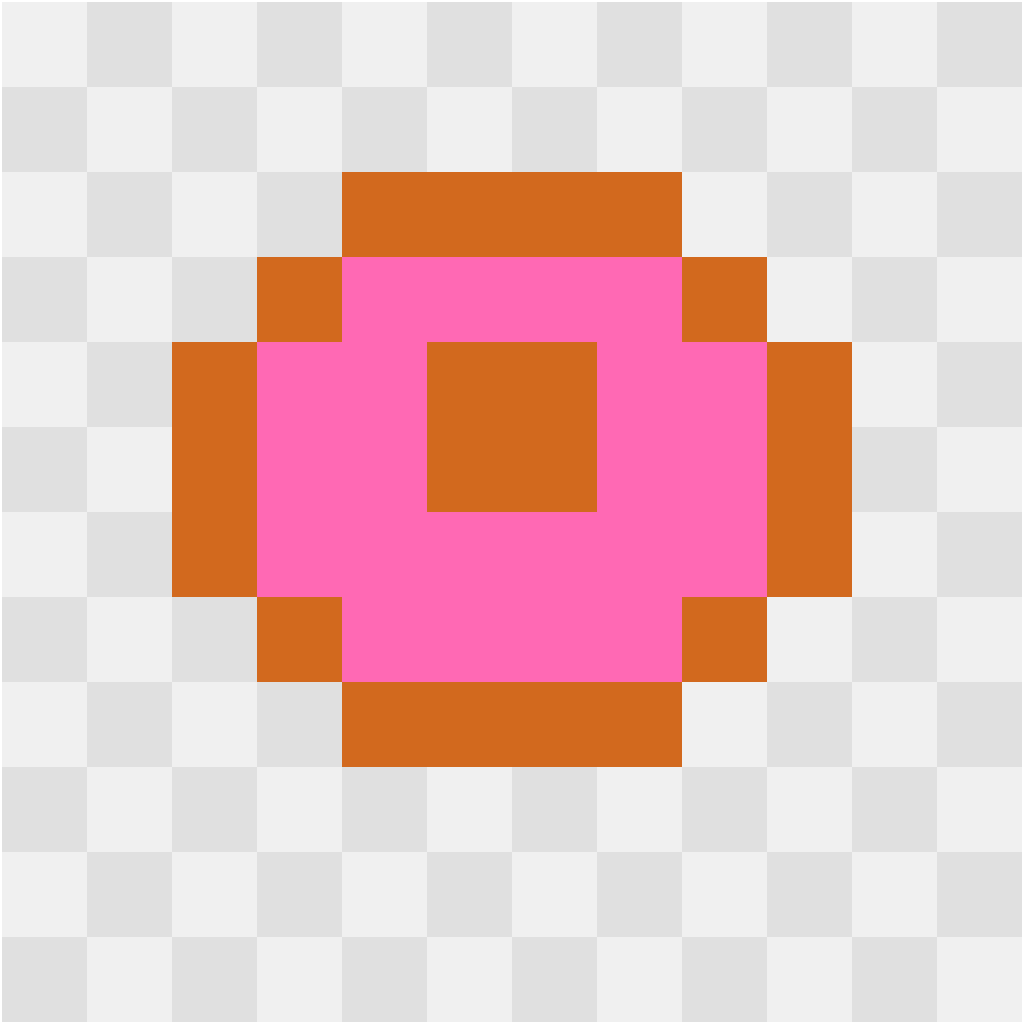 Donut Food & Drinks perler bead pattern 12×12