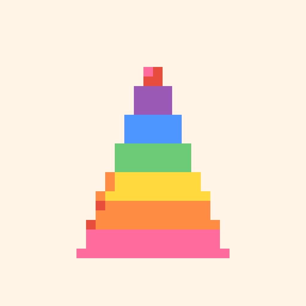 Rainbow Layer Cake Food & Drinks perler bead pattern 128×128