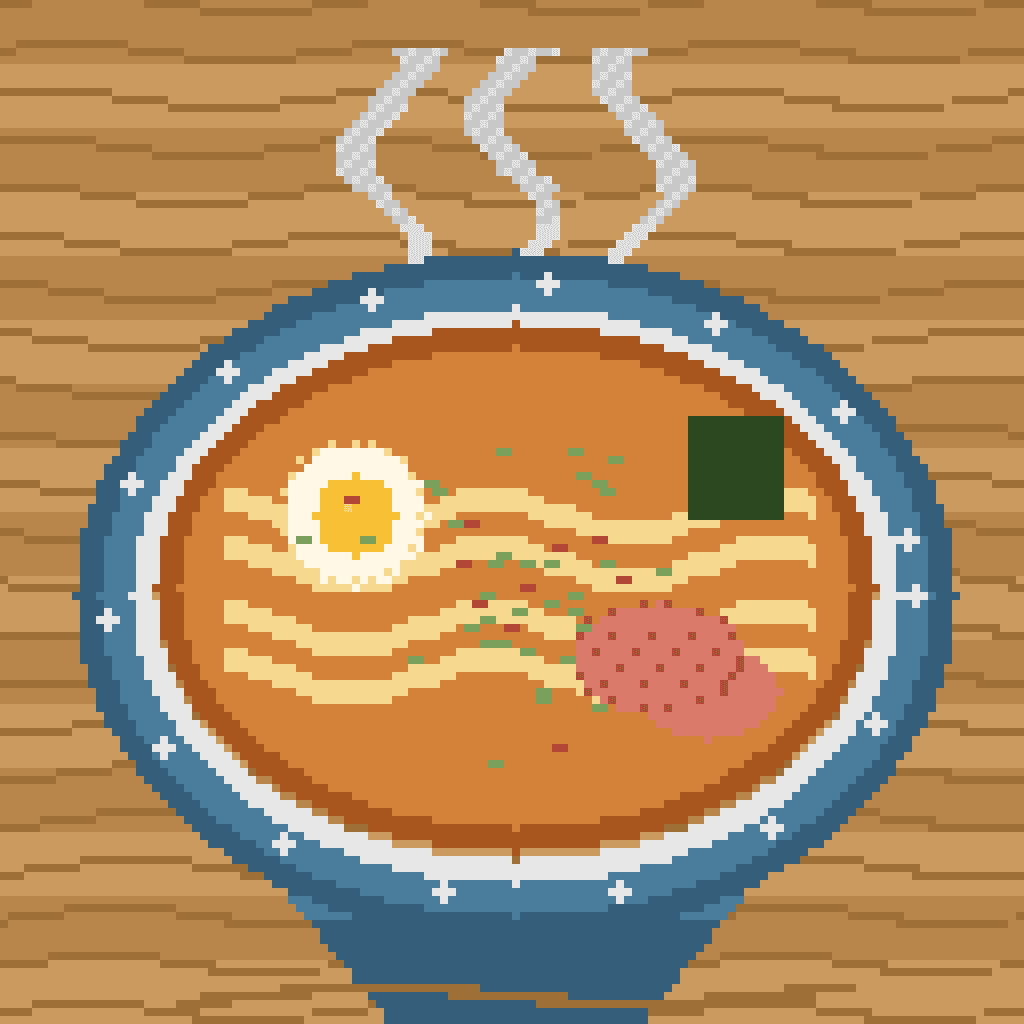 豪華拉麵碗 —— 美食甜點 拼豆圖紙(128×128)