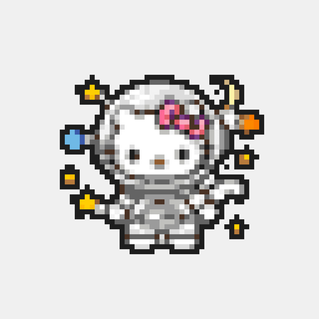 Hello Kitty Astronaut — Hello Kitty perler bead pattern (64×64)