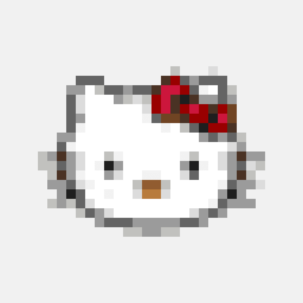 Hello Kitty Gesicht — Hello Kitty Perlenmuster (32×32)