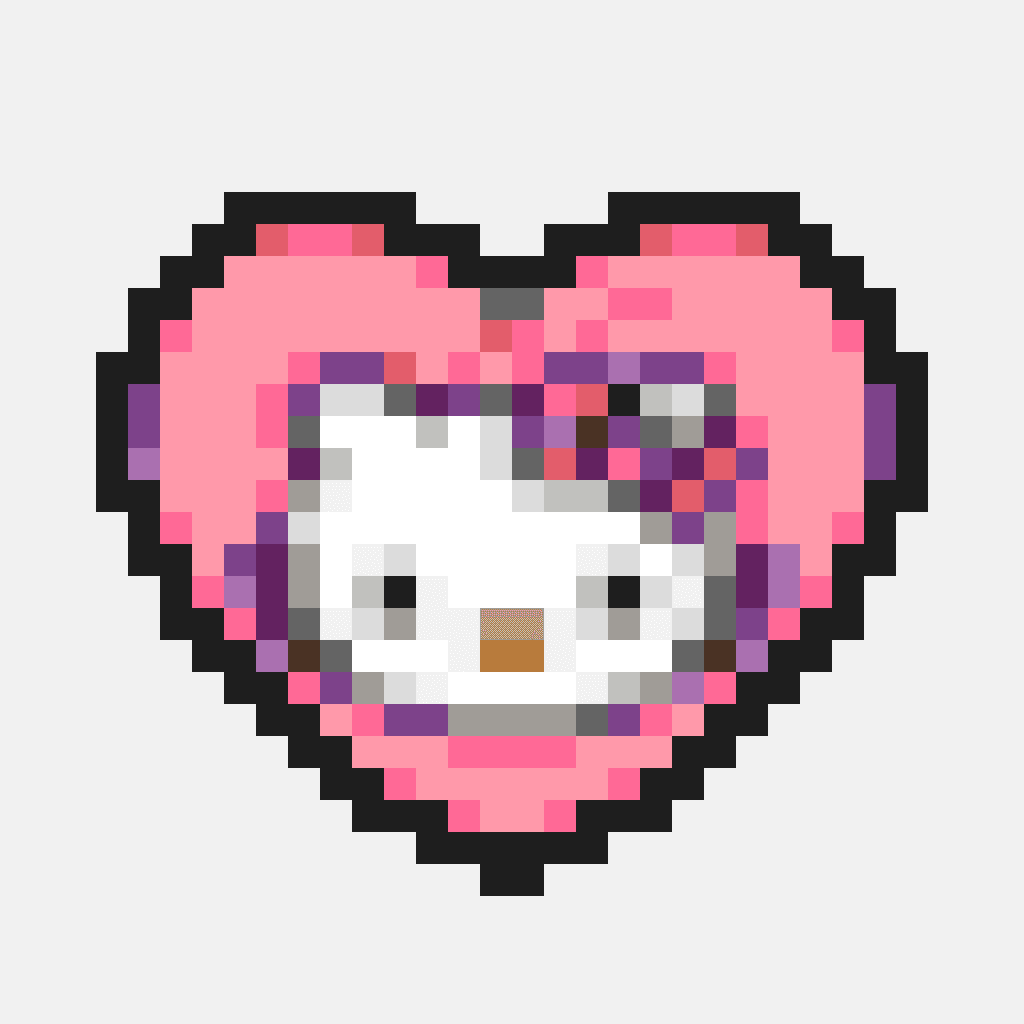 ハローキティ ハート — Hello Kitty ビーズ図案(32×32)