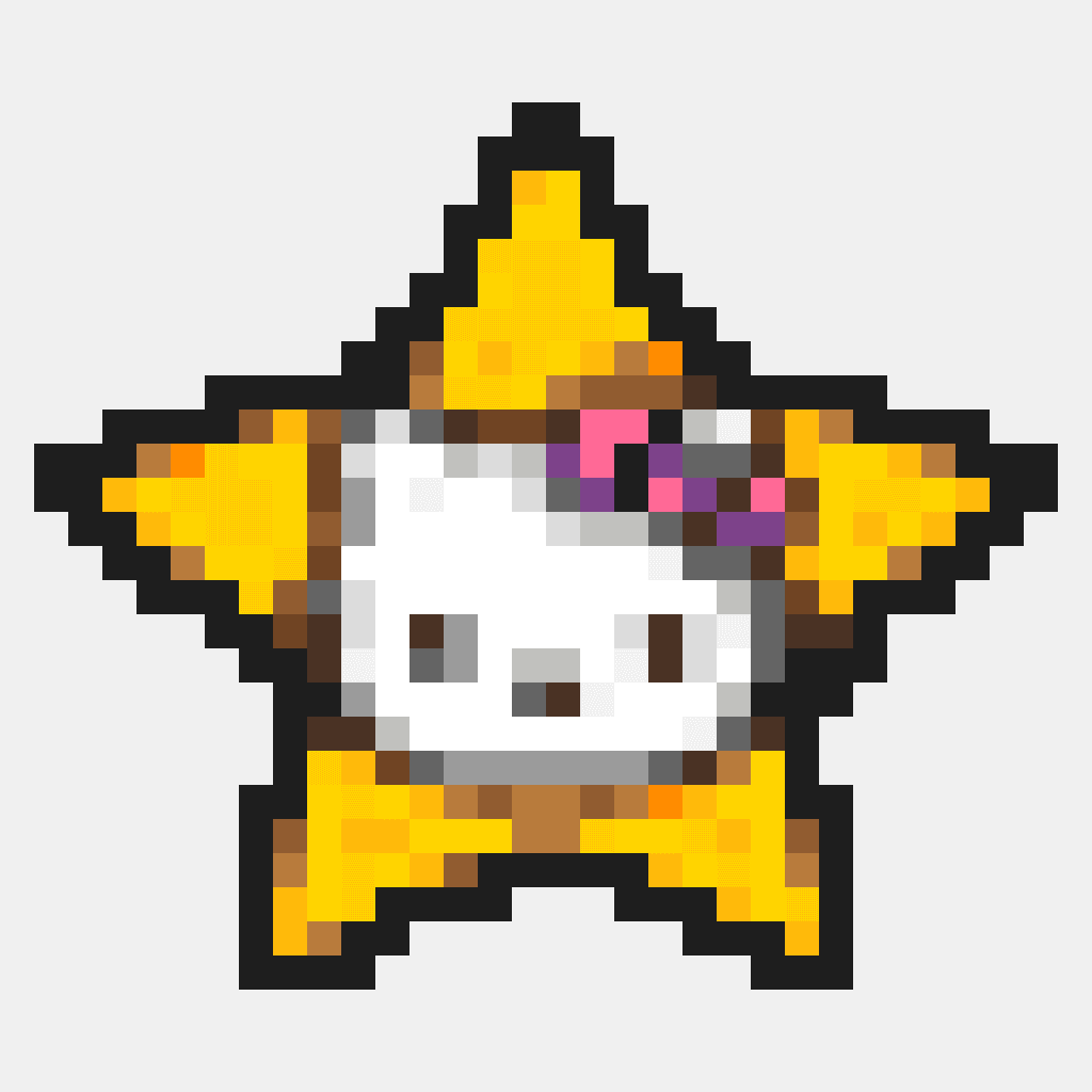 Hello Kitty 星星 —— Hello Kitty 拼豆圖紙(32×32)
