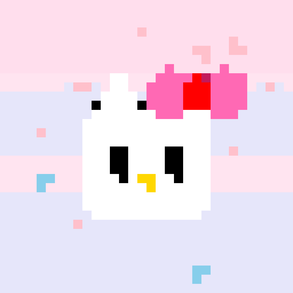 Hello Kitty Bow Fantasy Hello Kitty perler bead pattern 128×128