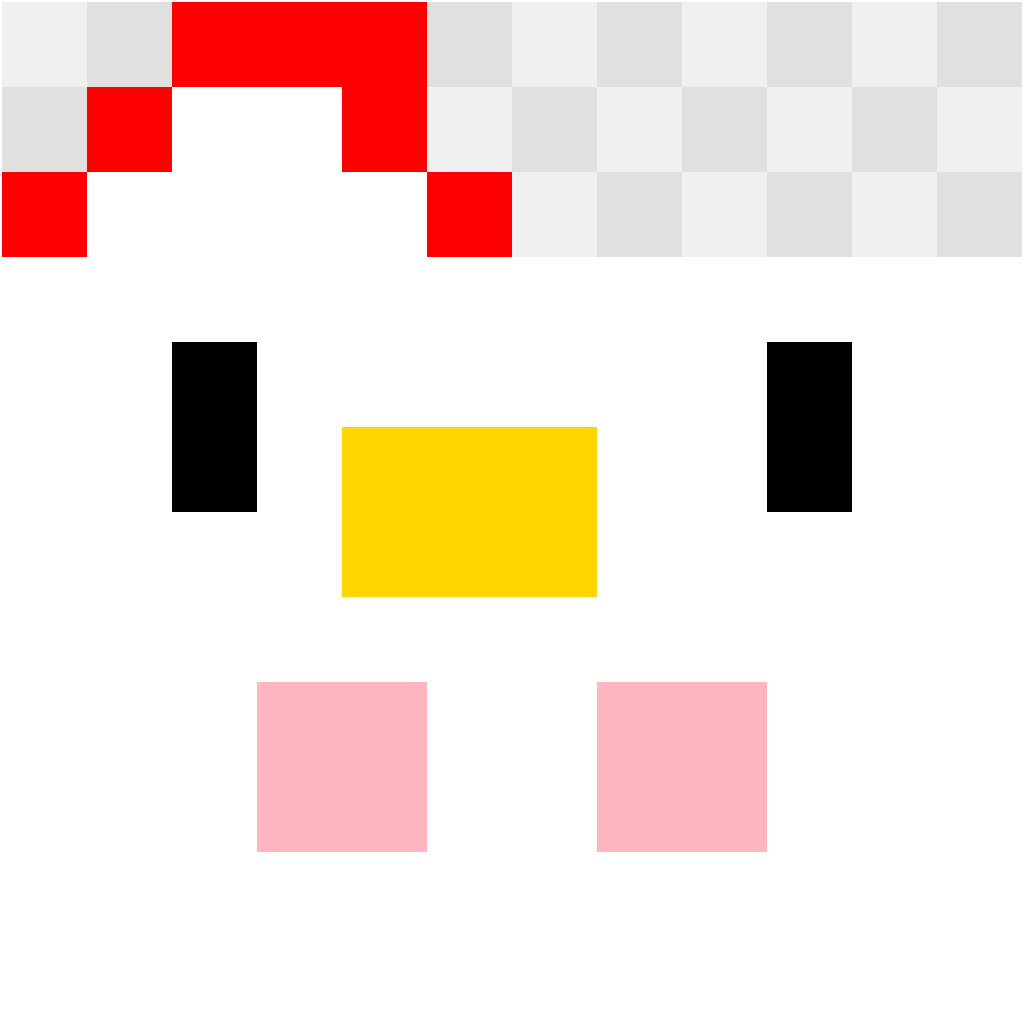 Hello Kitty 脸 Hello Kitty 拼豆图纸 12×12