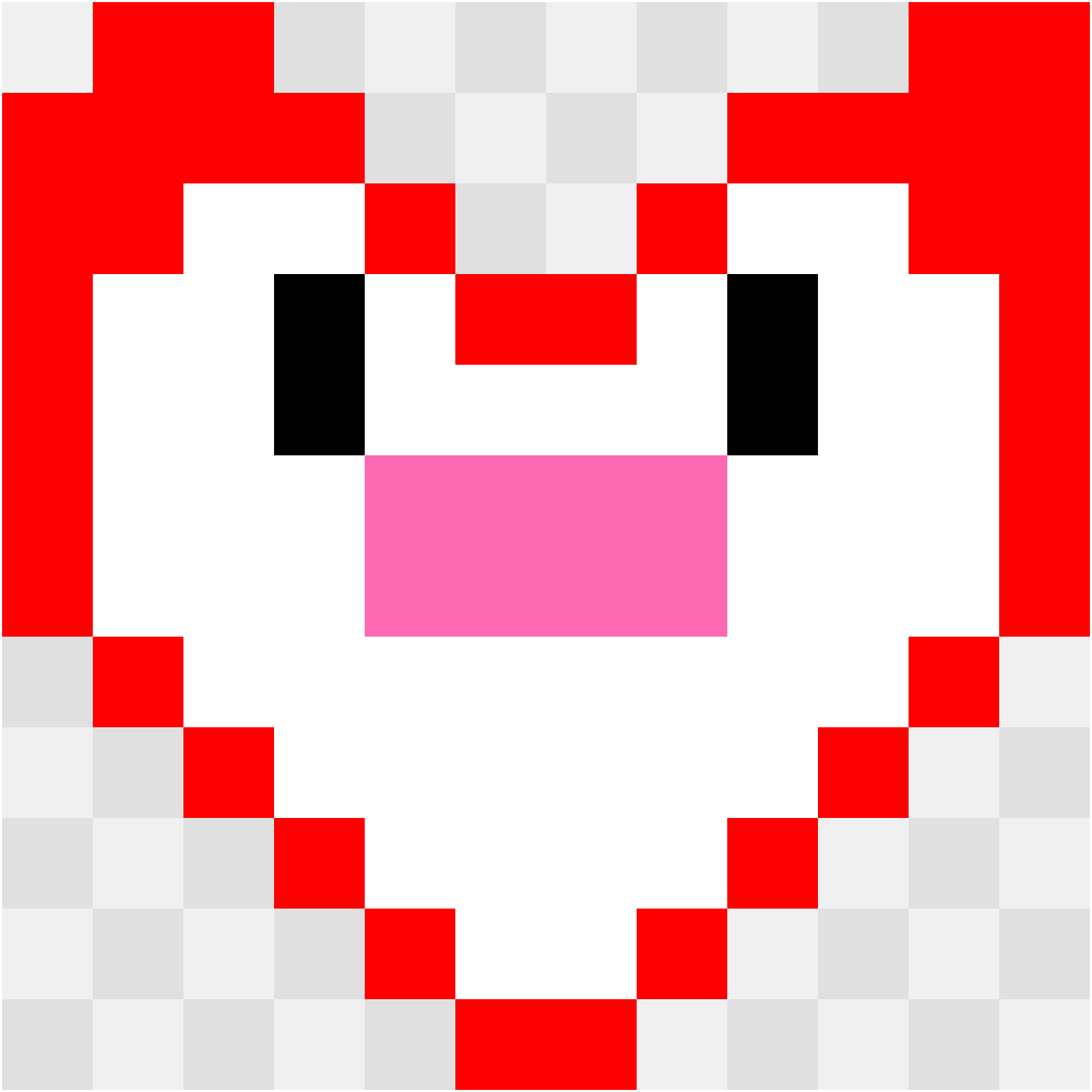 Hello Kitty 爱心 Hello Kitty 拼豆图纸 12×12