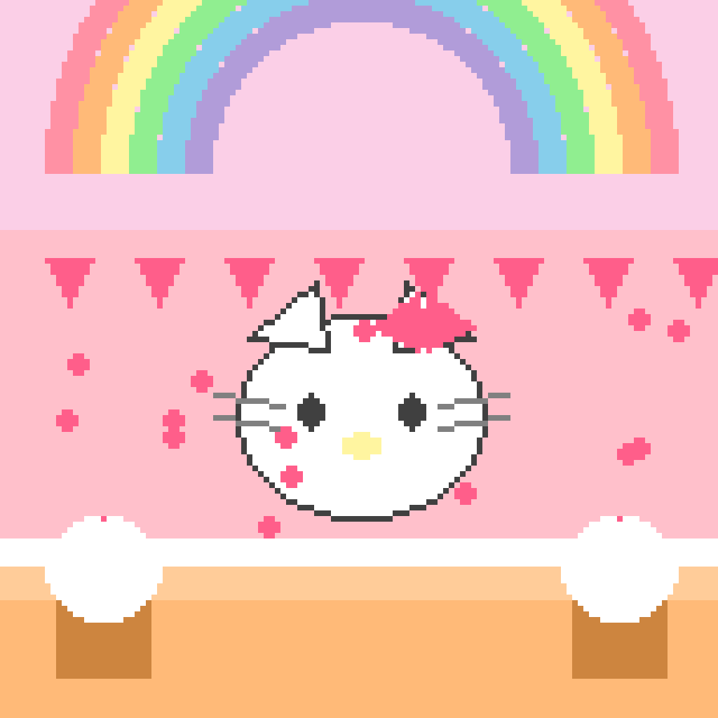 Panadería arcoíris de Kitty — patrón de cuentas de Hello Kitty (128×128)