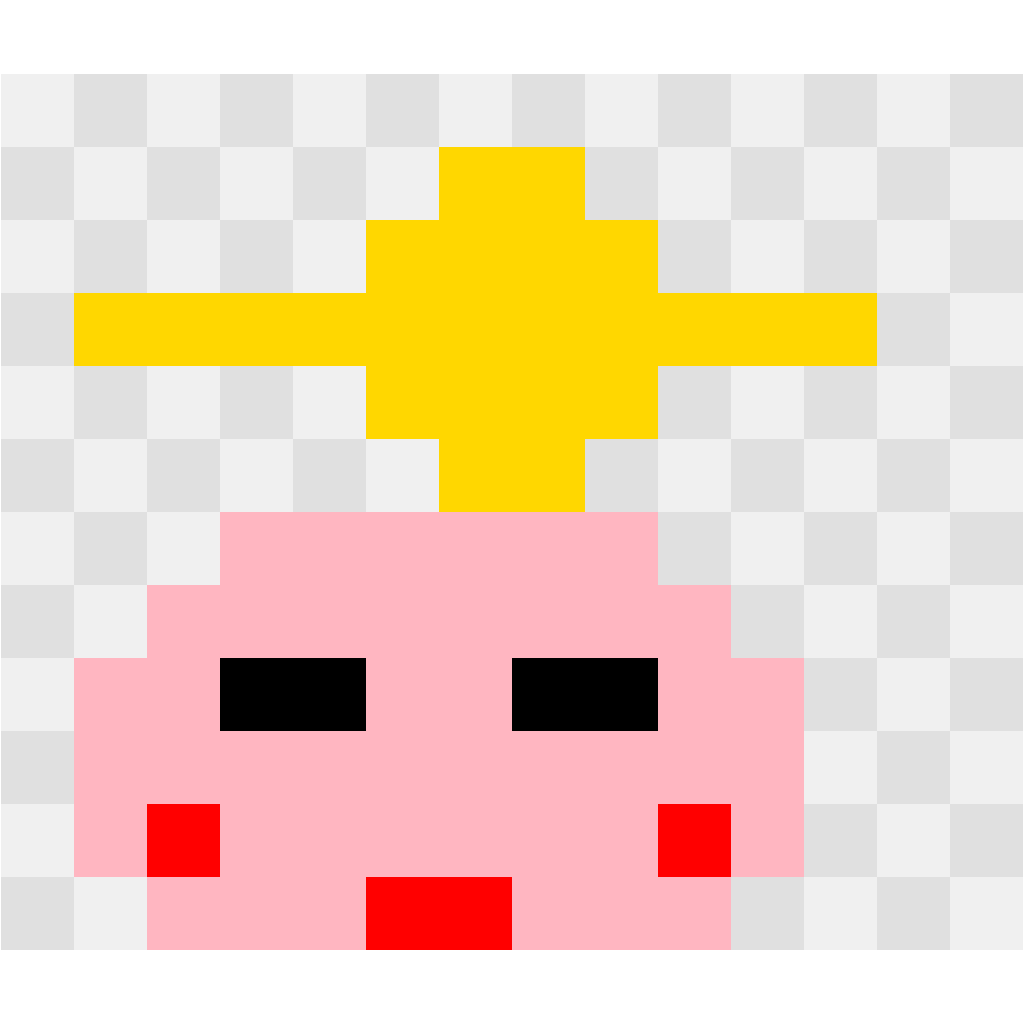 Kirby with Star Kirby perler bead pattern 14×12