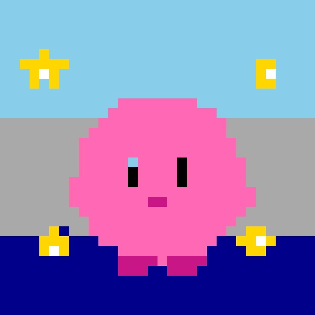 Kirby Star Warrior Kirby perler bead pattern 128×128