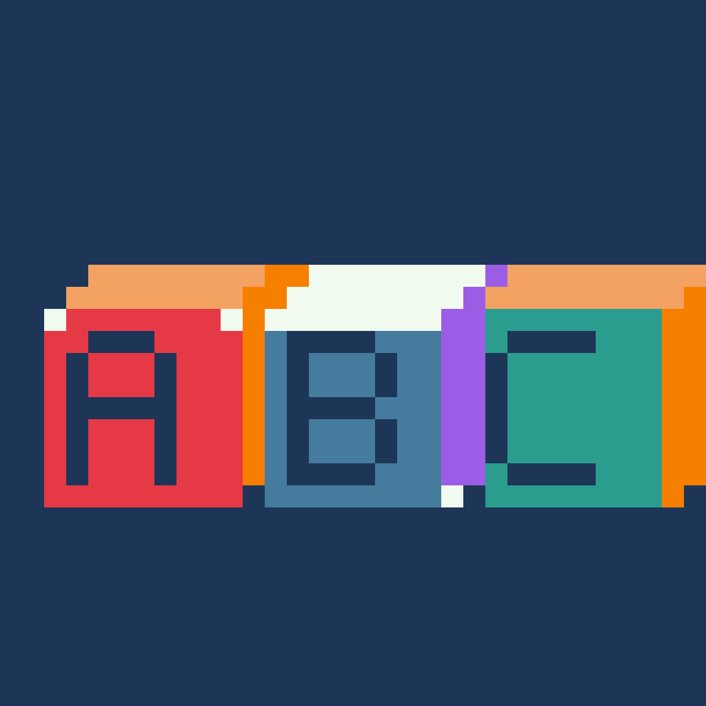 Alphabet Blocks Letters & Numbers perler bead pattern 128×128