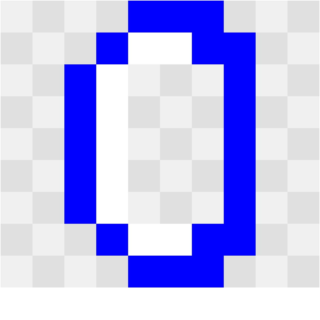 Number 0 Letters & Numbers perler bead pattern 8×12