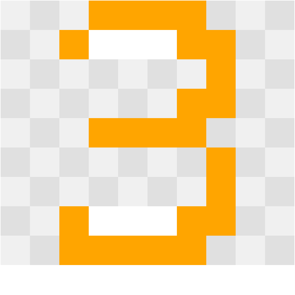 Number 3 Letters & Numbers perler bead pattern 8×12