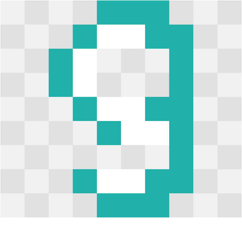 Number 9 Letters & Numbers perler bead pattern 8×12