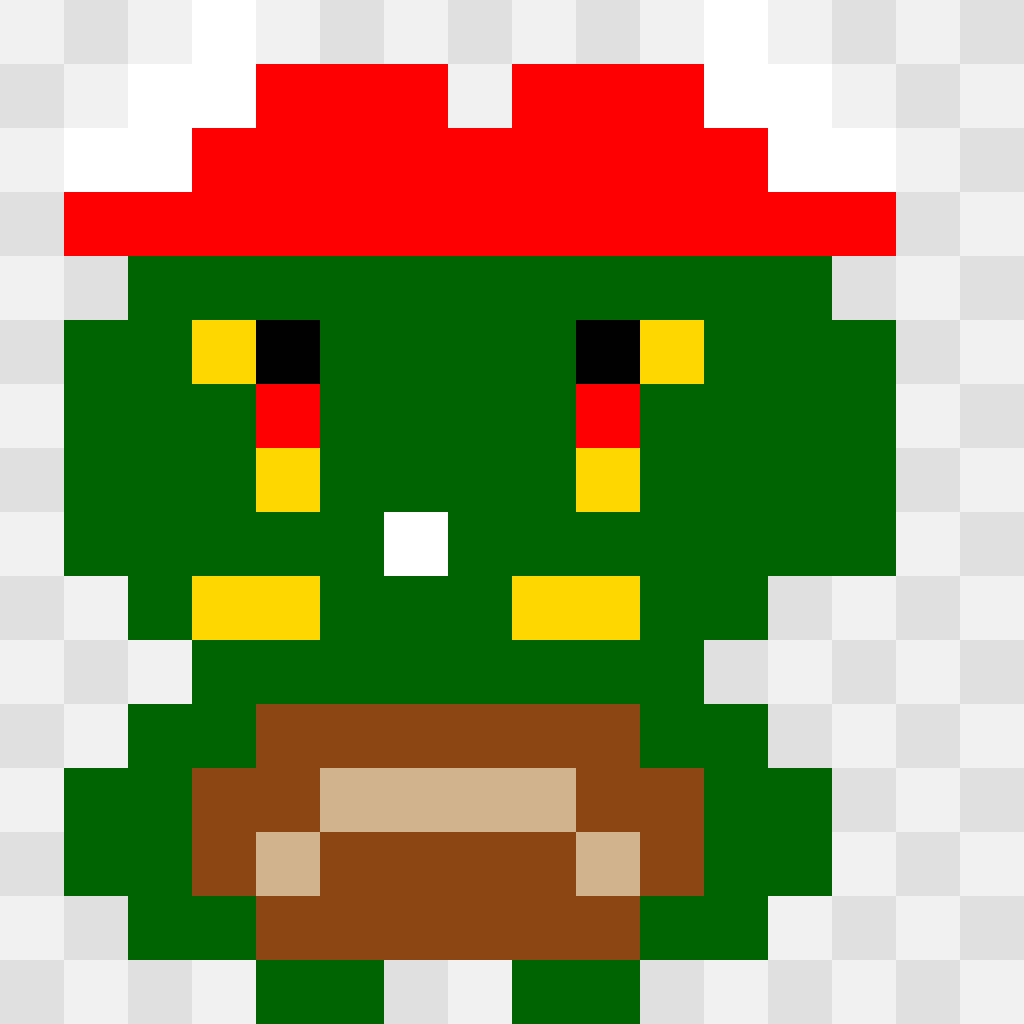 Bowser Super Mario perler bead pattern 16×16