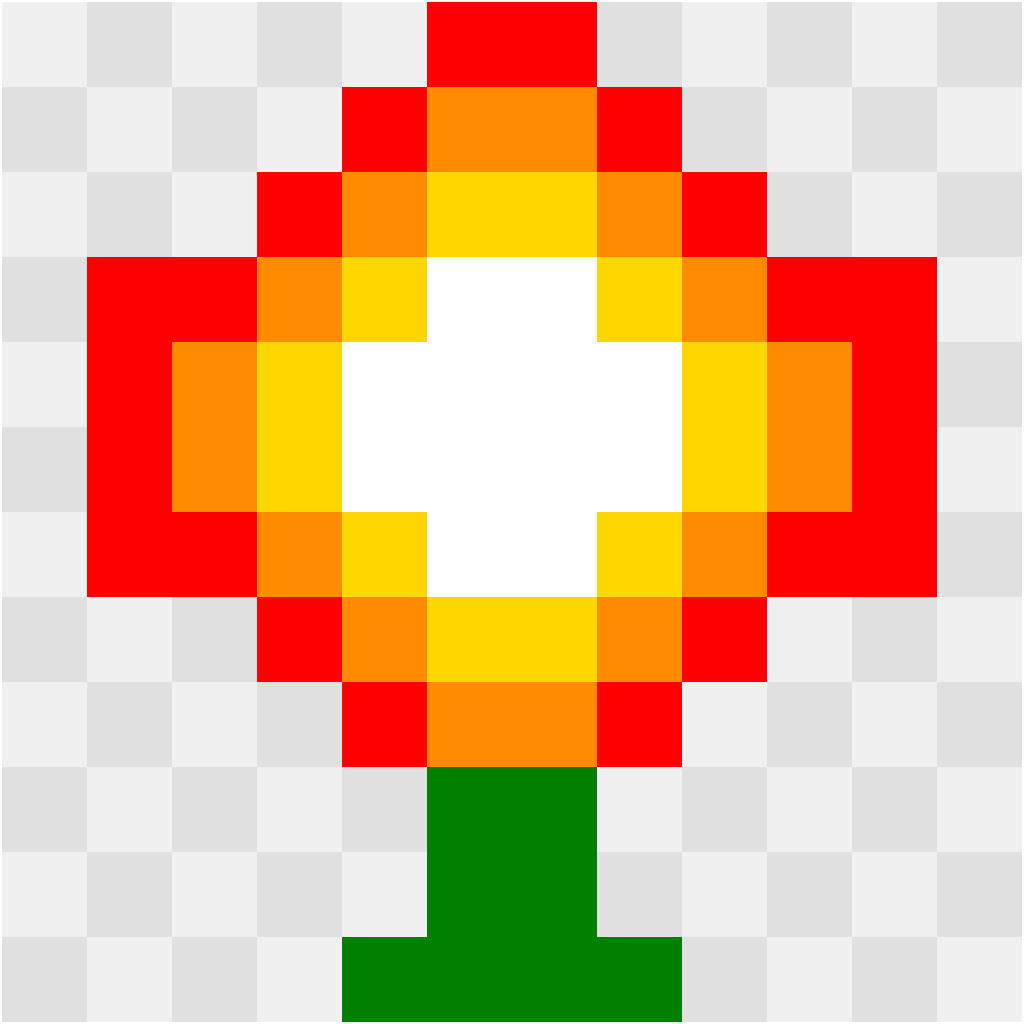 Fire Flower Super Mario perler bead pattern 12×12