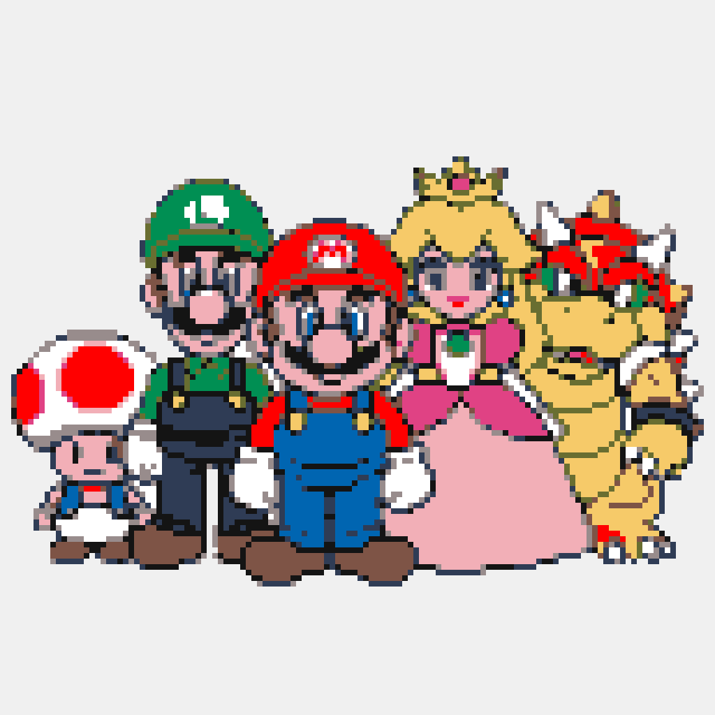 mario 精品大图 —— 超級馬力歐 拼豆圖紙(128×128)