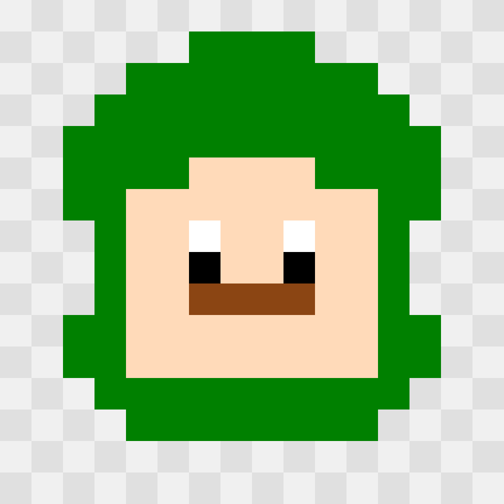 Luigi Face Super Mario perler bead pattern 16×16