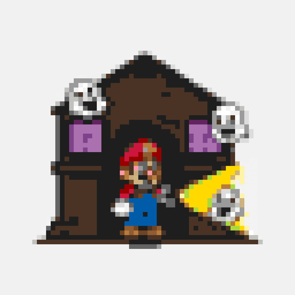 Mario Casa Embrujada — patrón de cuentas de Super Mario (64×64)