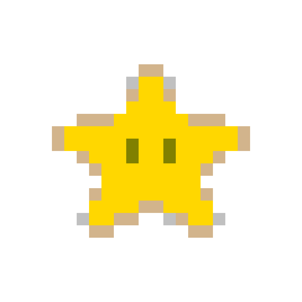 Súperestrella — patrón de cuentas de Super Mario (24×24)