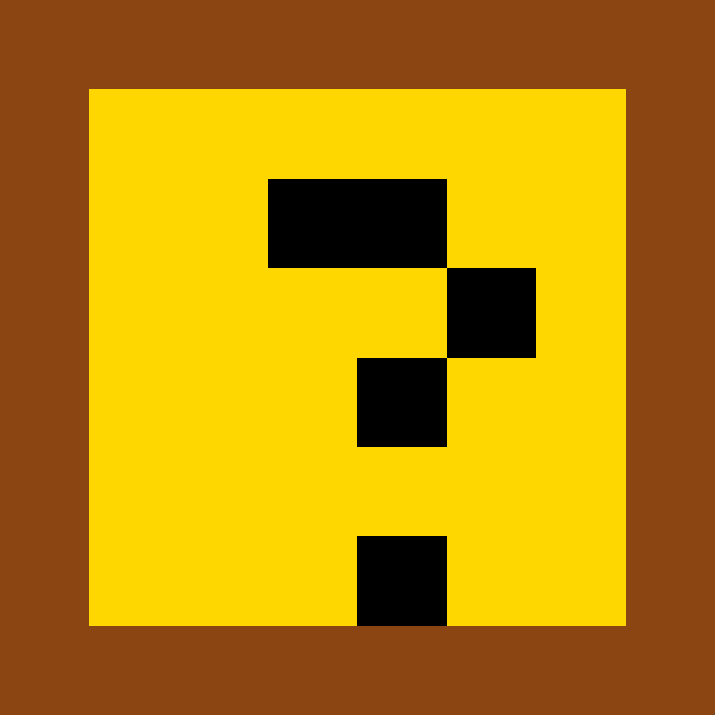 Question Block Super Mario perler bead pattern 8×8