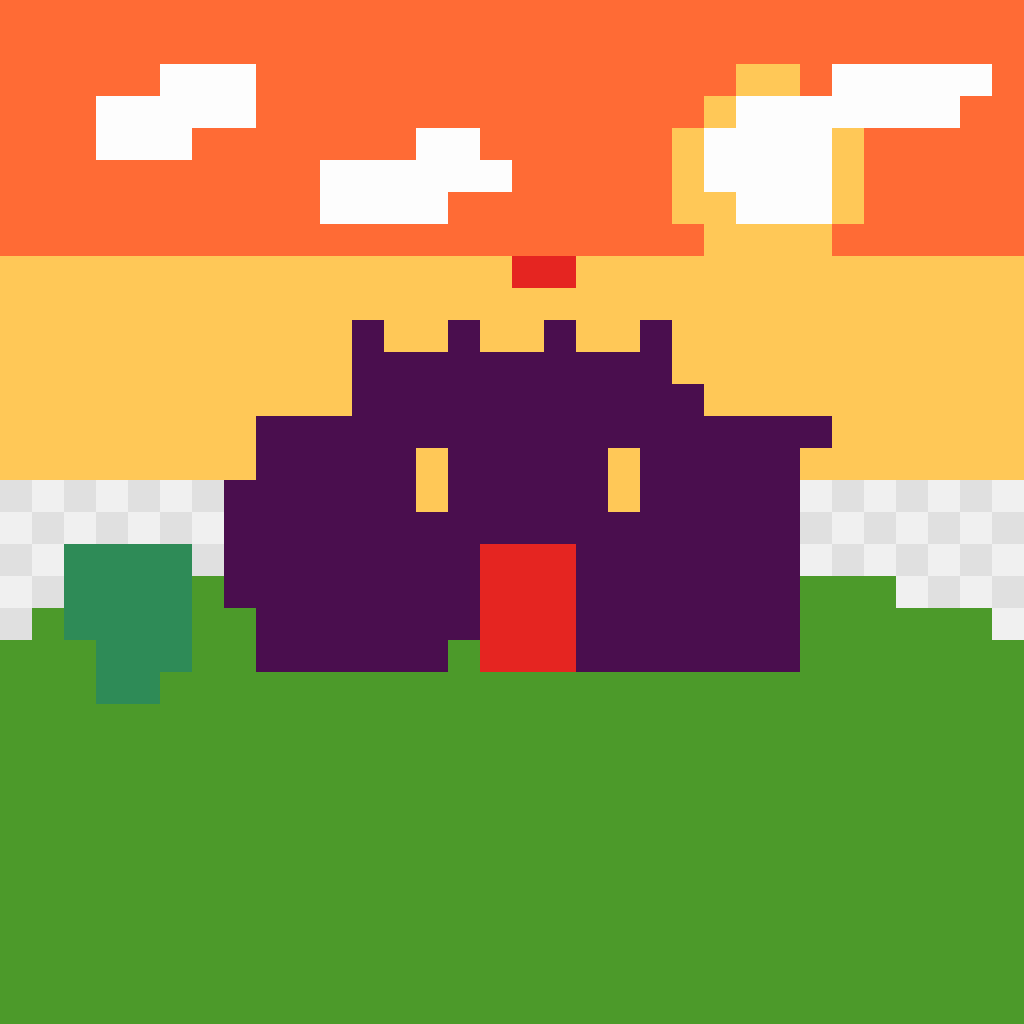 Sunset Over Bowser's Castle Super Mario perler bead pattern 128×128