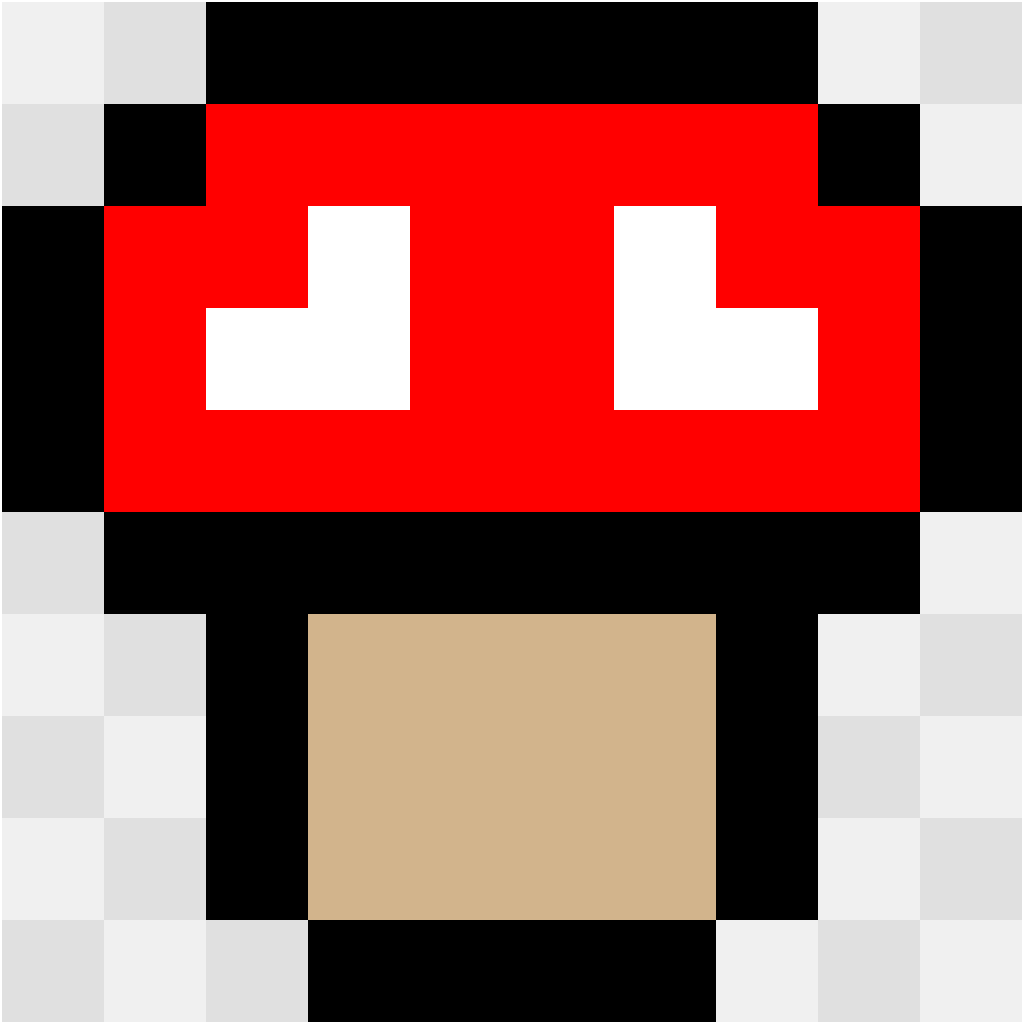 Super Mushroom Super Mario perler bead pattern 10×10