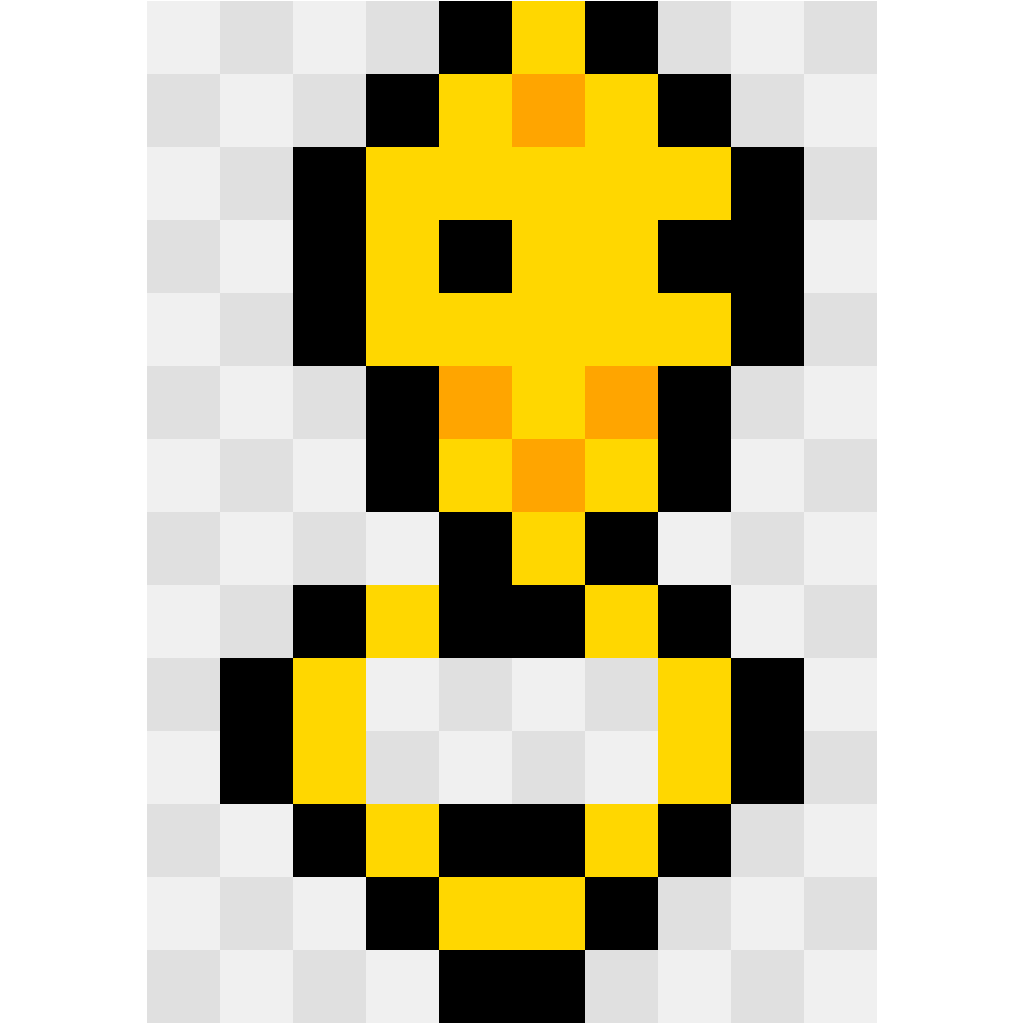 Blaze Minecraft perler bead pattern 10×14